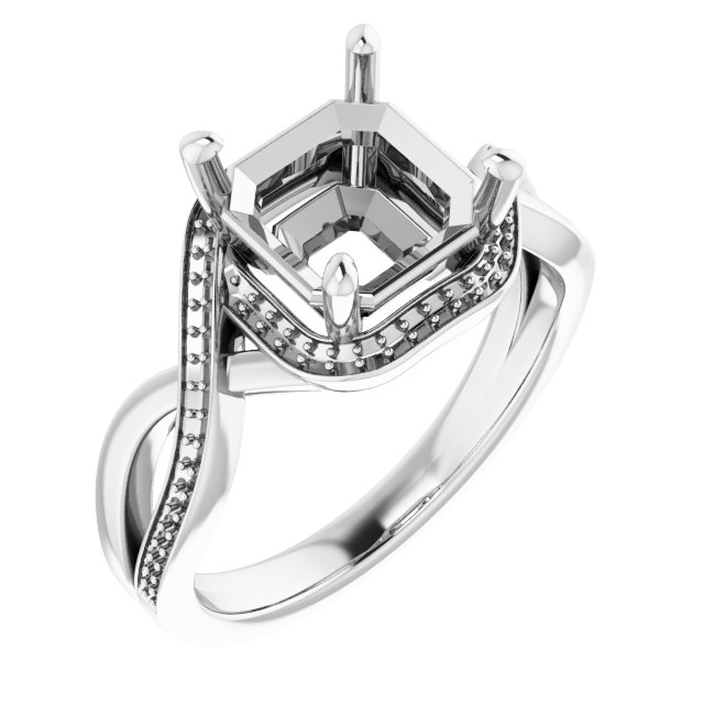 Halo-Style Bypass Engagement Ring