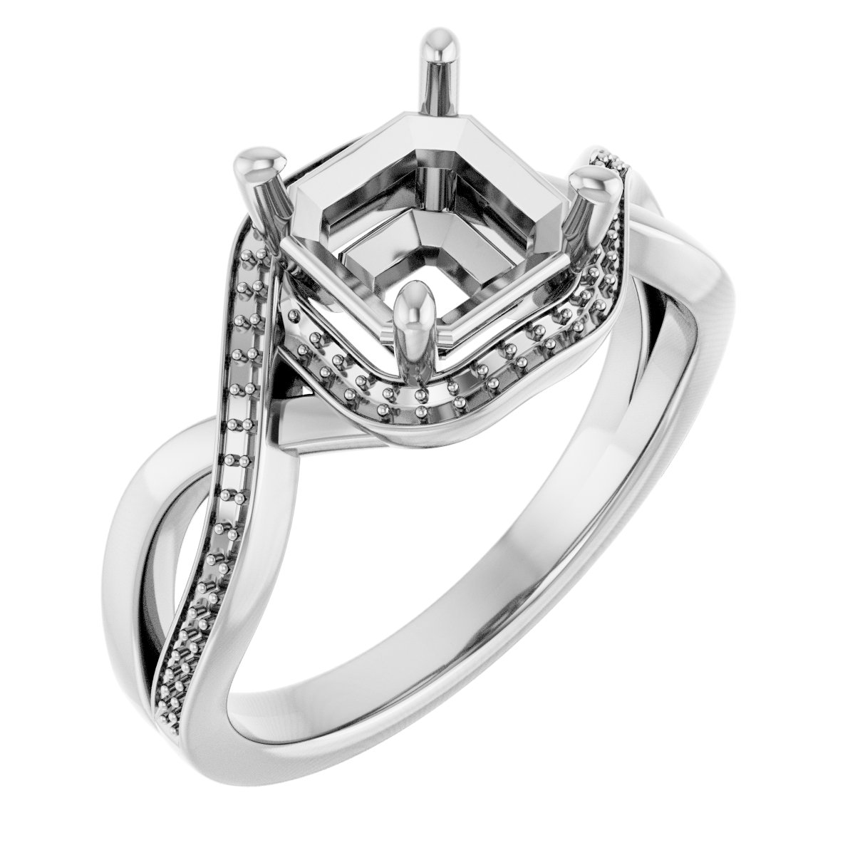 Halo-Style Bypass Engagement Ring