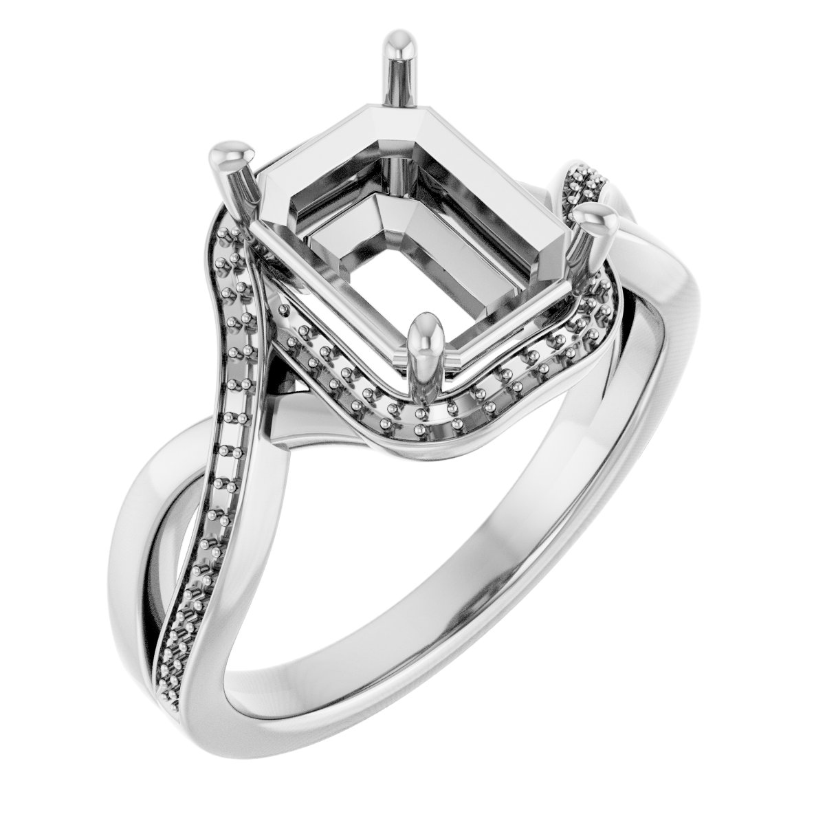 Halo-Style Bypass Engagement Ring