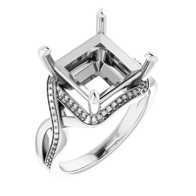 Halo-Style Bypass Engagement Ring