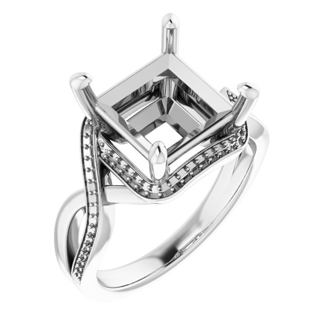 Halo-Style Bypass Engagement Ring