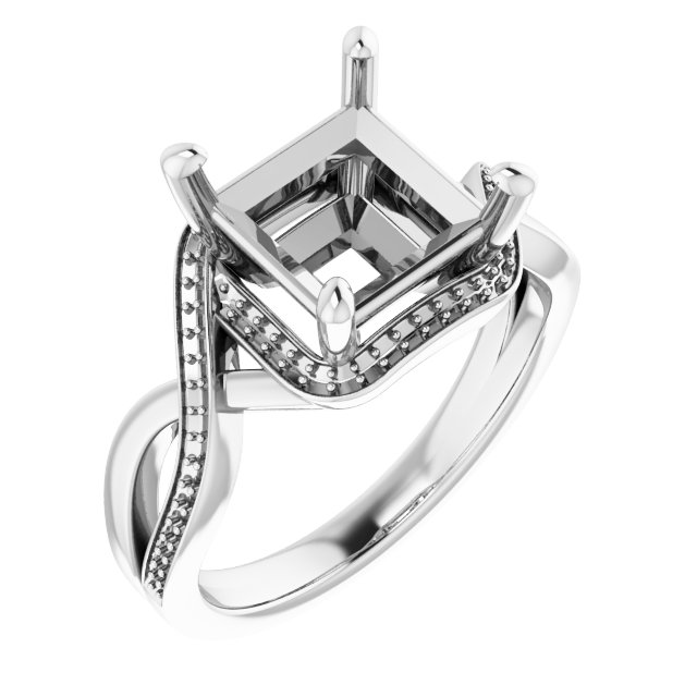 Halo-Style Bypass Engagement Ring
