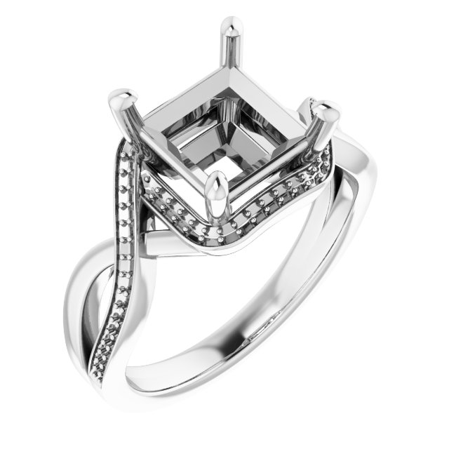 Halo-Style Bypass Engagement Ring