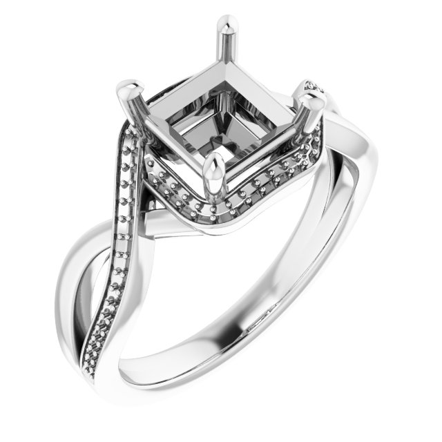 Halo-Style Bypass Engagement Ring