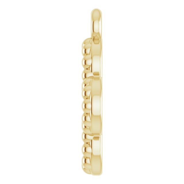 14K Yellow Beaded Clover Pendant