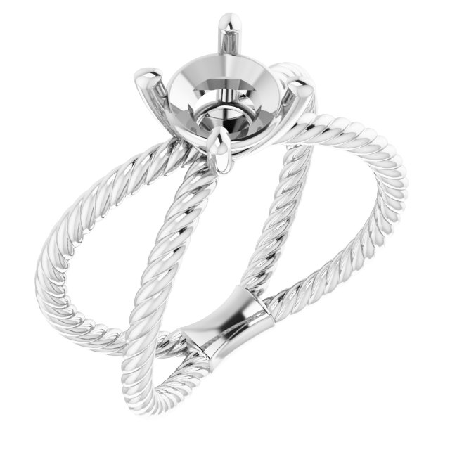 Solitaire Criss-Cross Rope Ring
