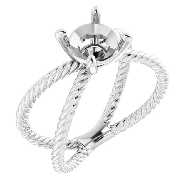 Solitaire Criss-Cross Rope Ring