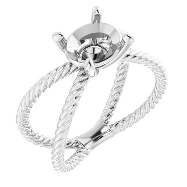 Solitaire Criss-Cross Rope Ring
