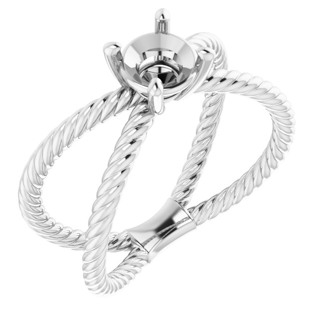 Solitaire Criss-Cross Rope Ring