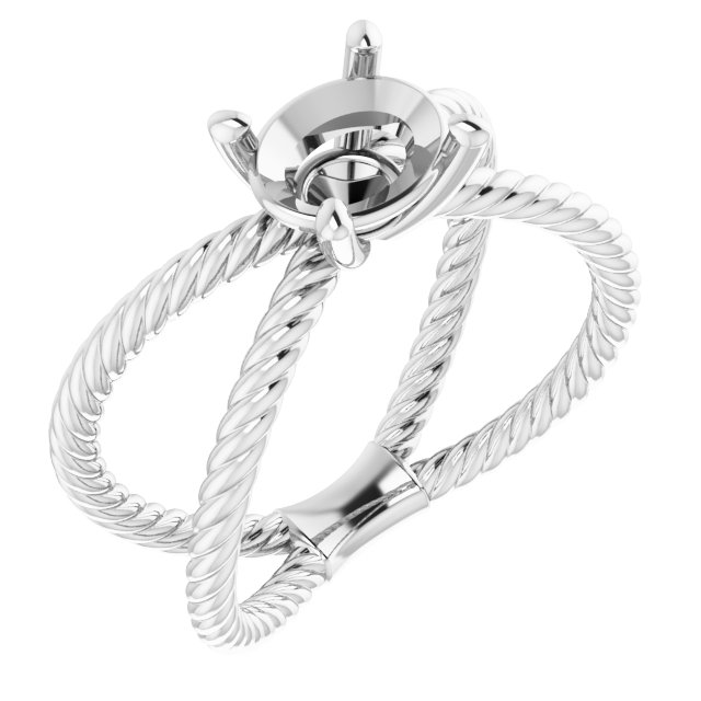 Solitaire Criss-Cross Rope Ring