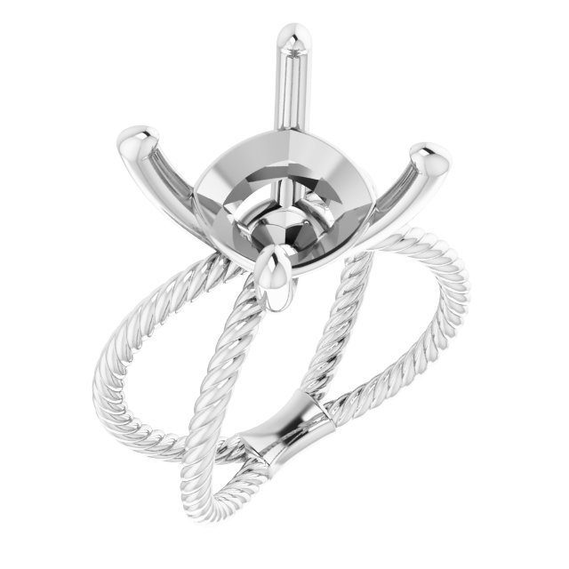 Solitaire Criss-Cross Rope Ring