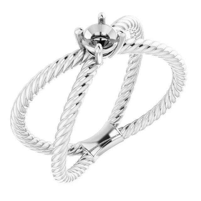 Solitaire Criss-Cross Rope Ring