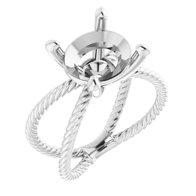 Solitaire Criss-Cross Rope Ring