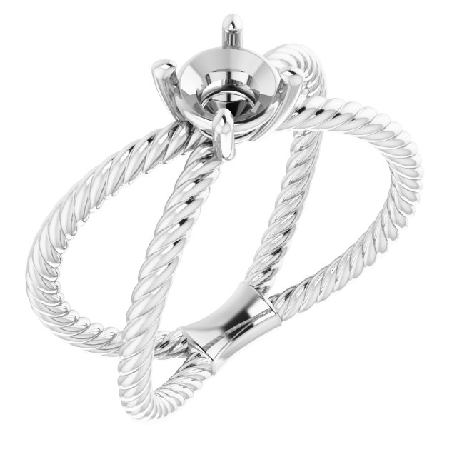 Solitaire Criss-Cross Rope Ring