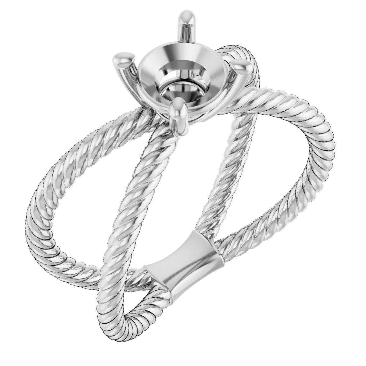 Solitaire Criss-Cross Rope Ring