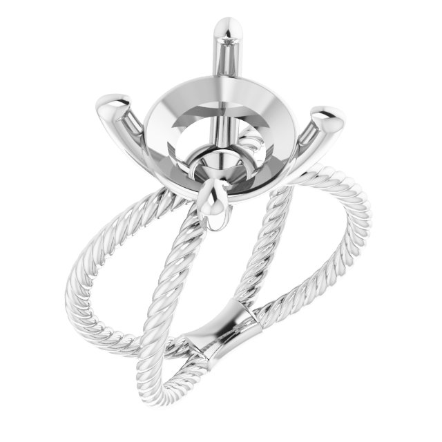 Solitaire Criss-Cross Rope Ring