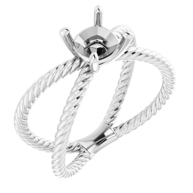 Solitaire Criss-Cross Rope Ring