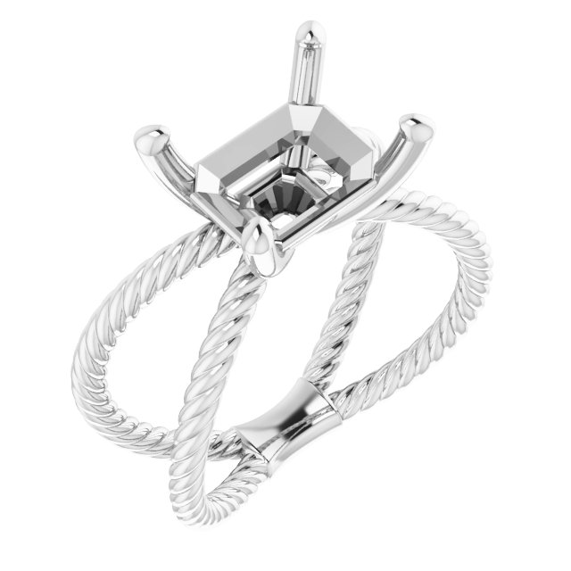 Solitaire Criss-Cross Rope Ring