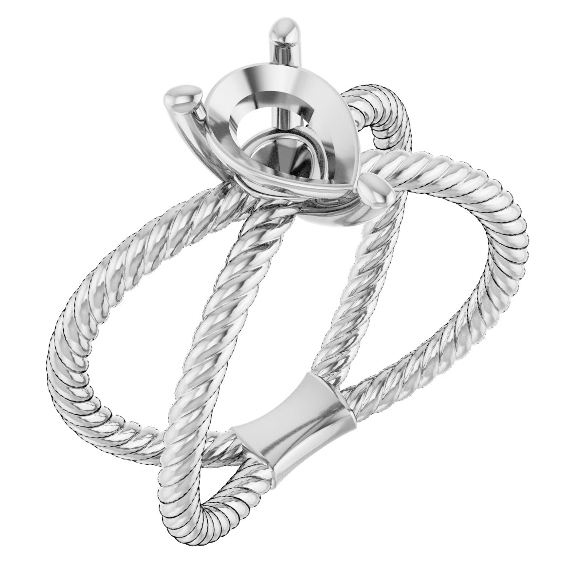 Solitaire Criss-Cross Rope Ring