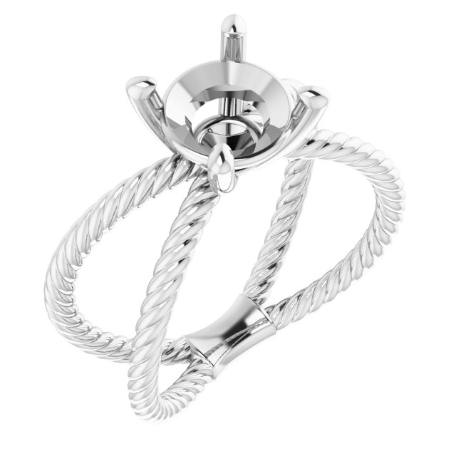 Solitaire Criss-Cross Rope Ring