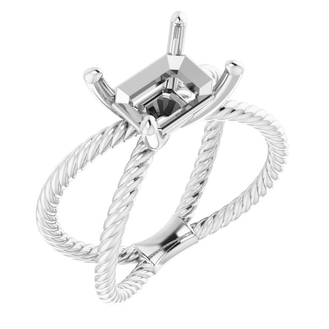 Solitaire Criss-Cross Rope Ring
