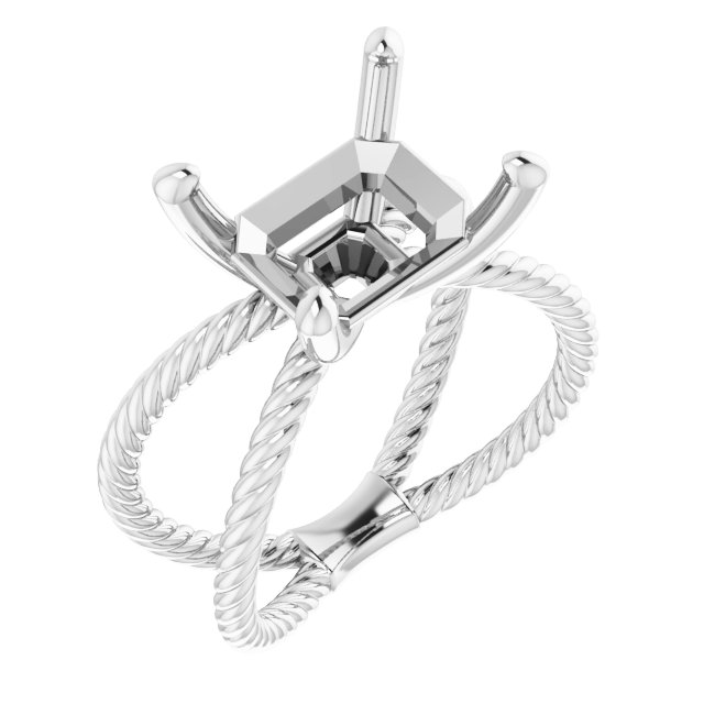 Solitaire Criss-Cross Rope Ring
