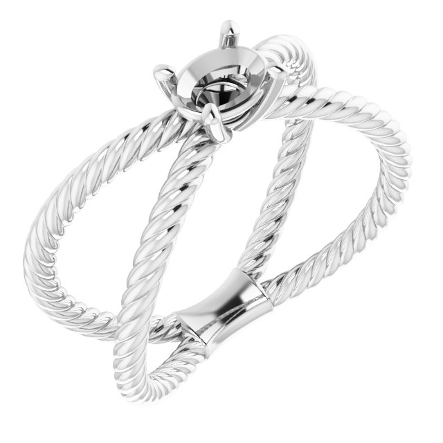 Solitaire Criss-Cross Rope Ring