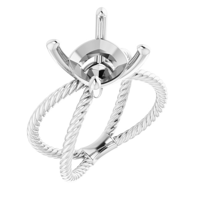 Solitaire Criss-Cross Rope Ring