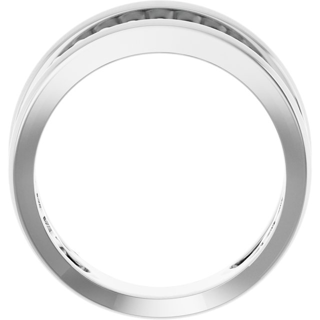 14K White Beaded Negative Space Ring