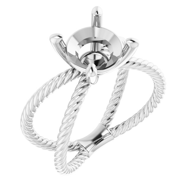 Solitaire Criss-Cross Rope Ring