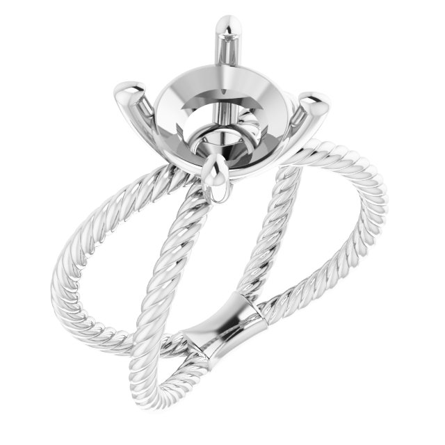 Solitaire Criss-Cross Rope Ring