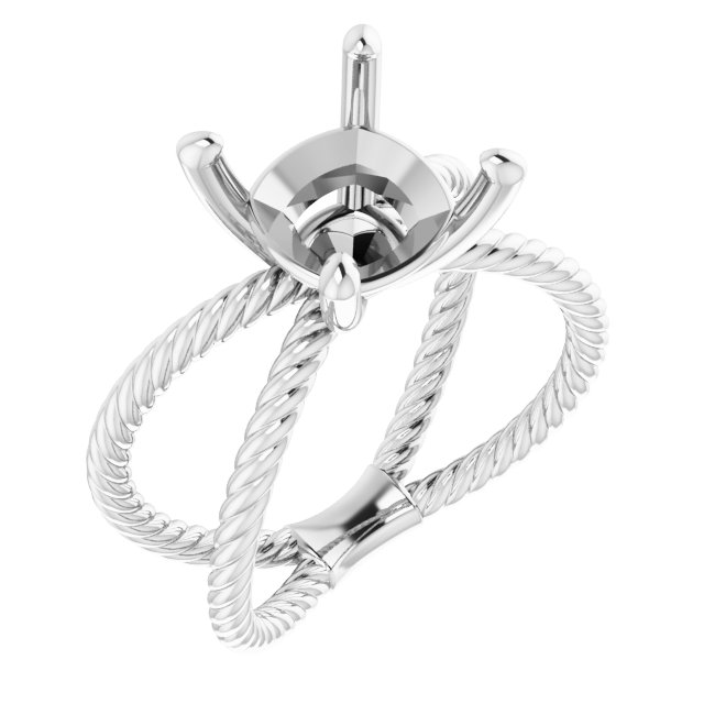 Solitaire Criss-Cross Rope Ring