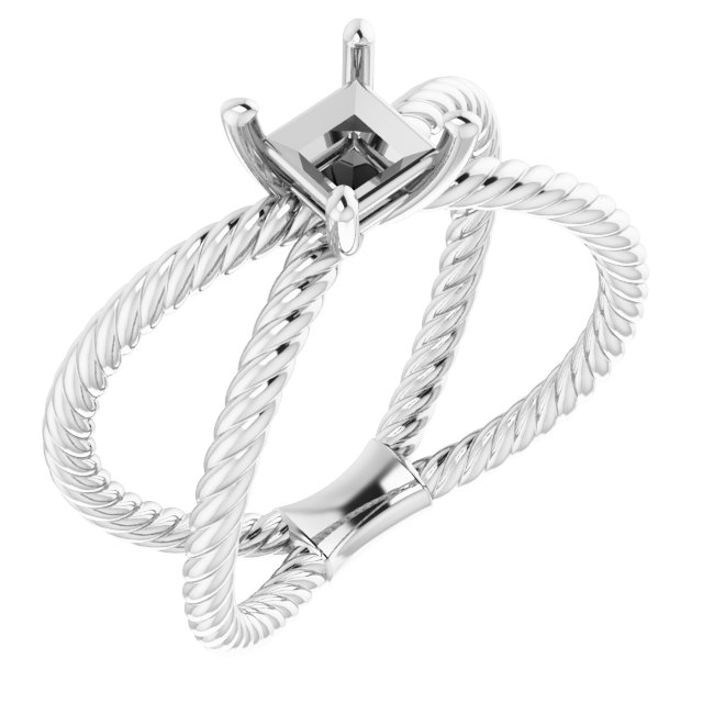 Solitaire Criss-Cross Rope Ring