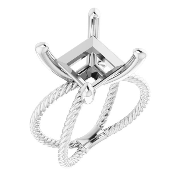 Solitaire Criss-Cross Rope Ring
