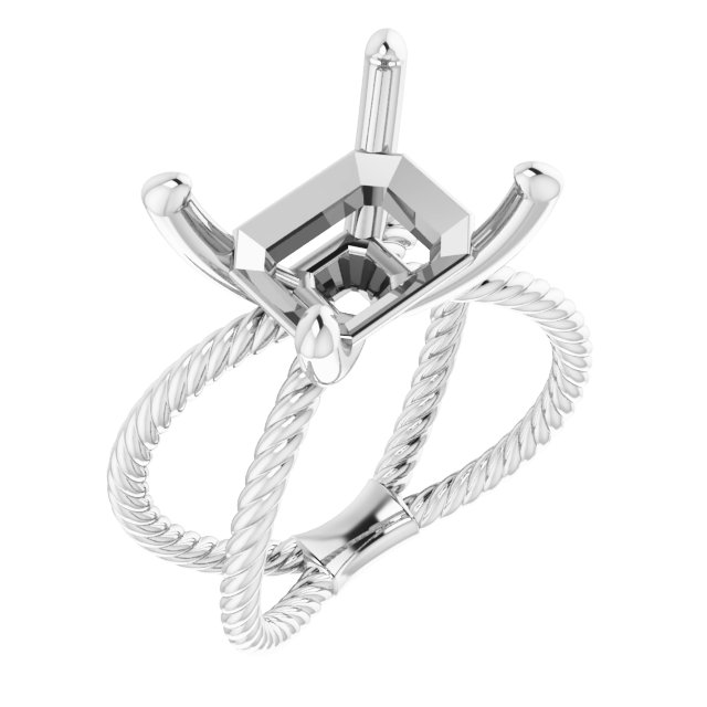 Solitaire Criss-Cross Rope Ring