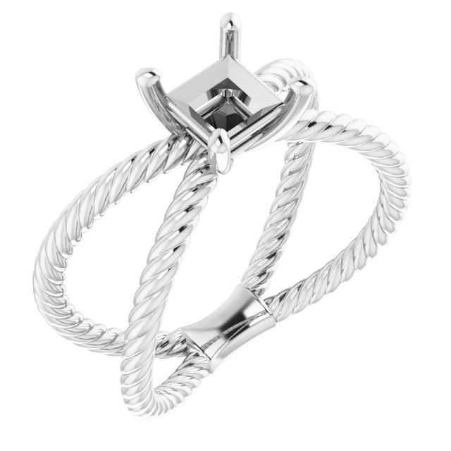 Solitaire Criss-Cross Rope Ring