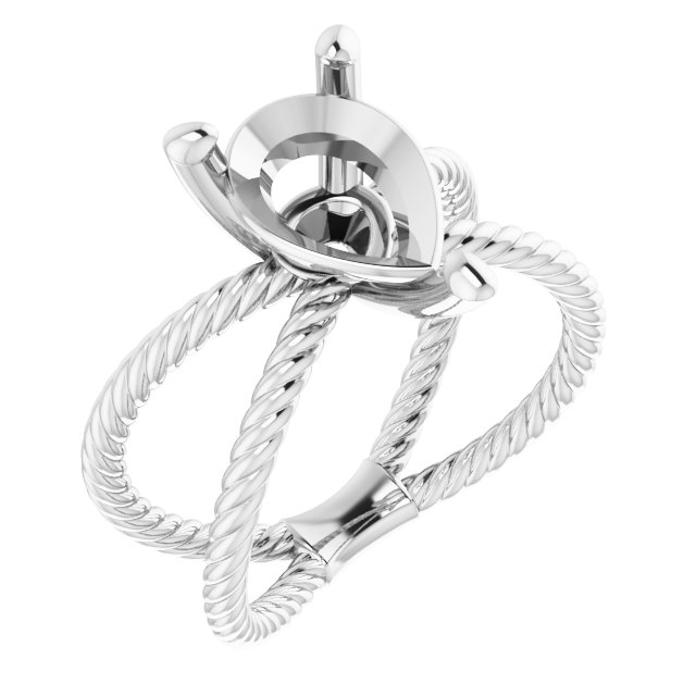 Solitaire Criss-Cross Rope Ring