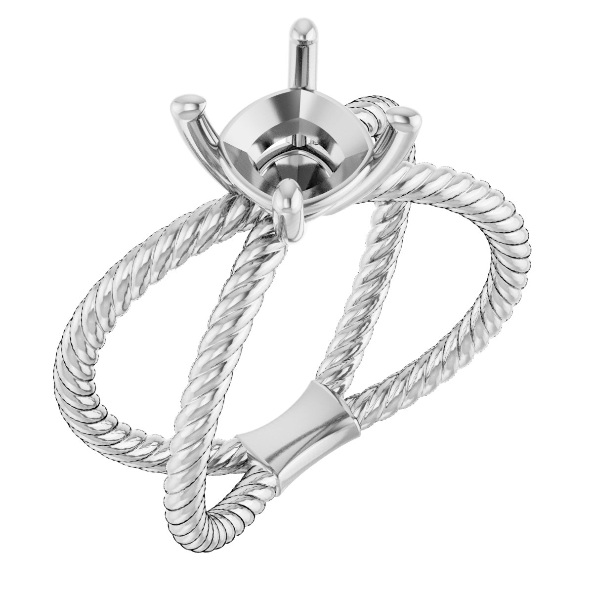Solitaire Criss-Cross Rope Ring
