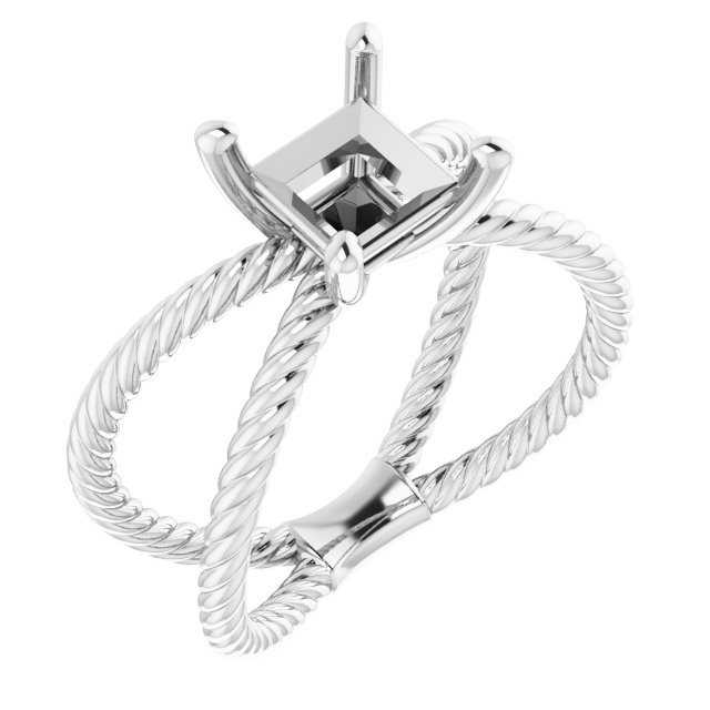 Solitaire Criss-Cross Rope Ring