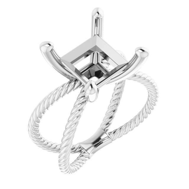 Solitaire Criss-Cross Rope Ring
