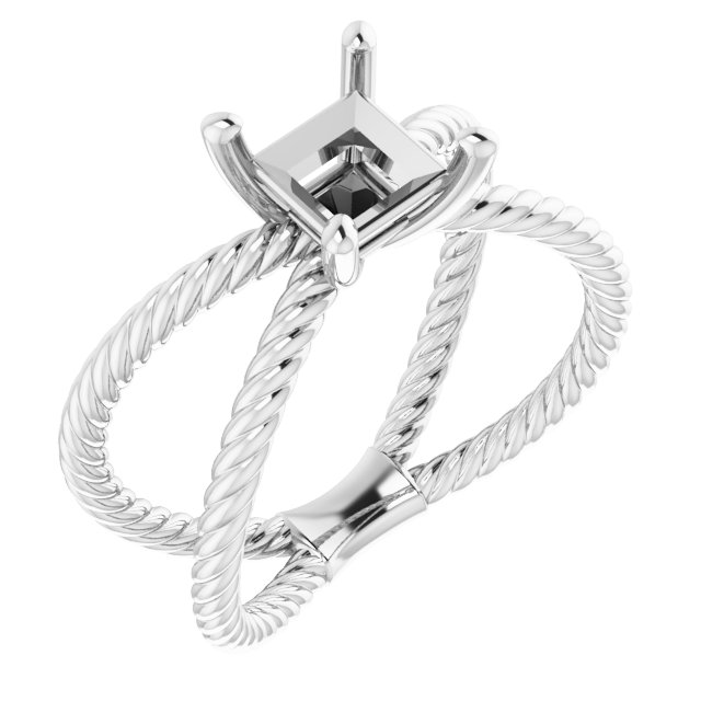 Solitaire Criss-Cross Rope Ring