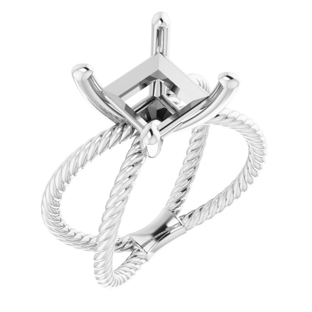 Solitaire Criss-Cross Rope Ring