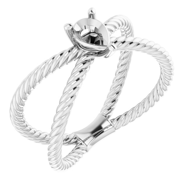 Solitaire Criss-Cross Rope Ring