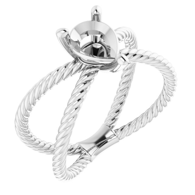 Solitaire Criss-Cross Rope Ring