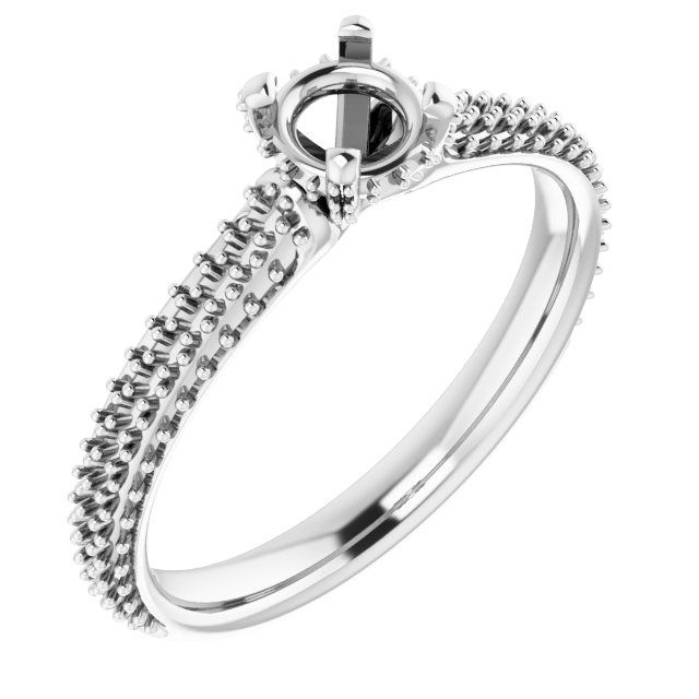 Pave-Style' Accented Engagement Ring
