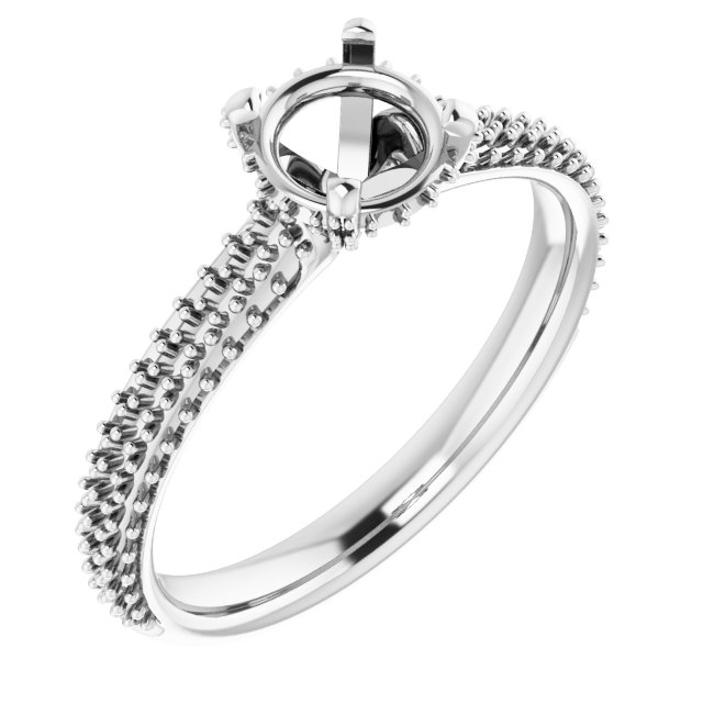 Pave-Style' Accented Engagement Ring