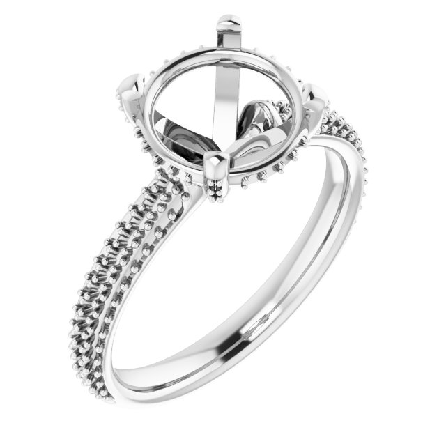 Pave-Style' Accented Engagement Ring