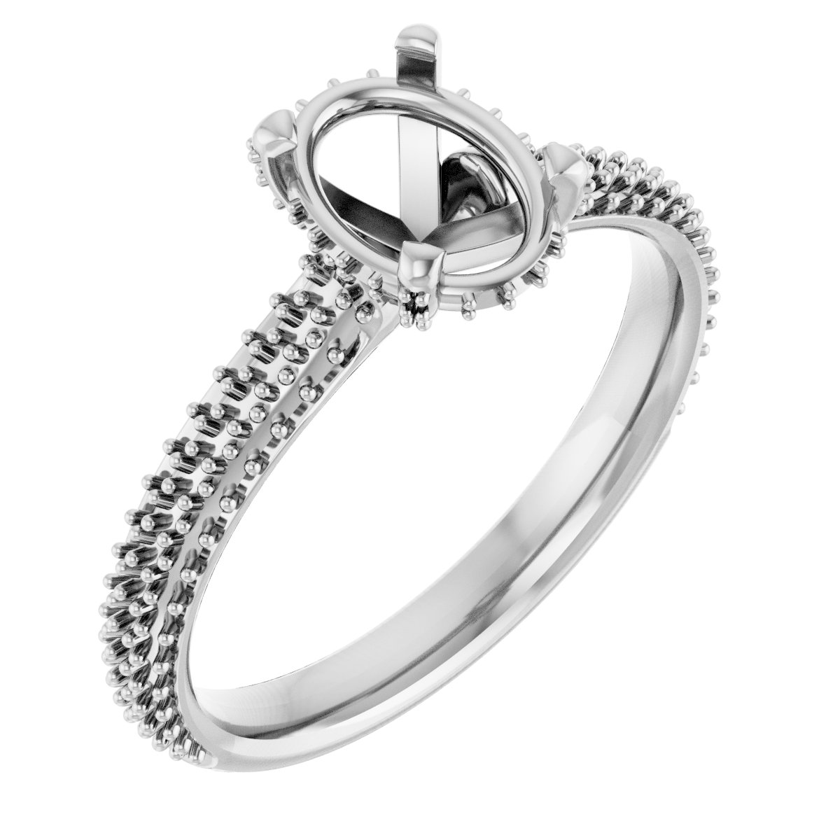 Pave-Style' Accented Engagement Ring