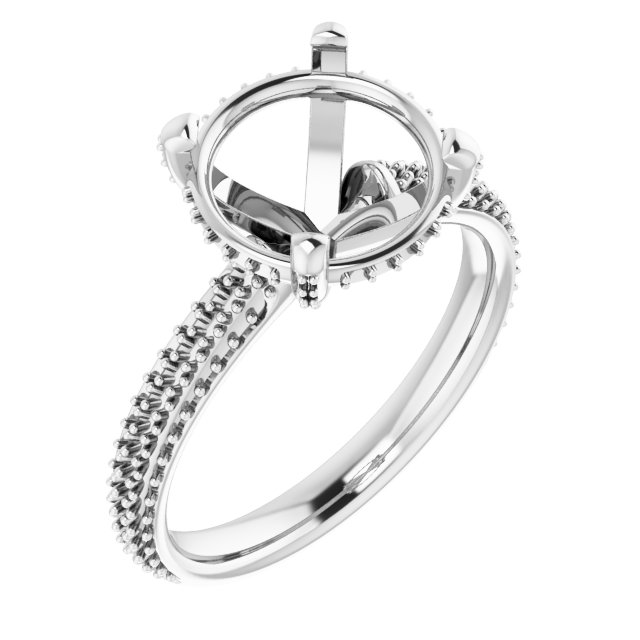 Pave-Style' Accented Engagement Ring