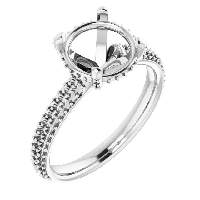 Pave-Style' Accented Engagement Ring